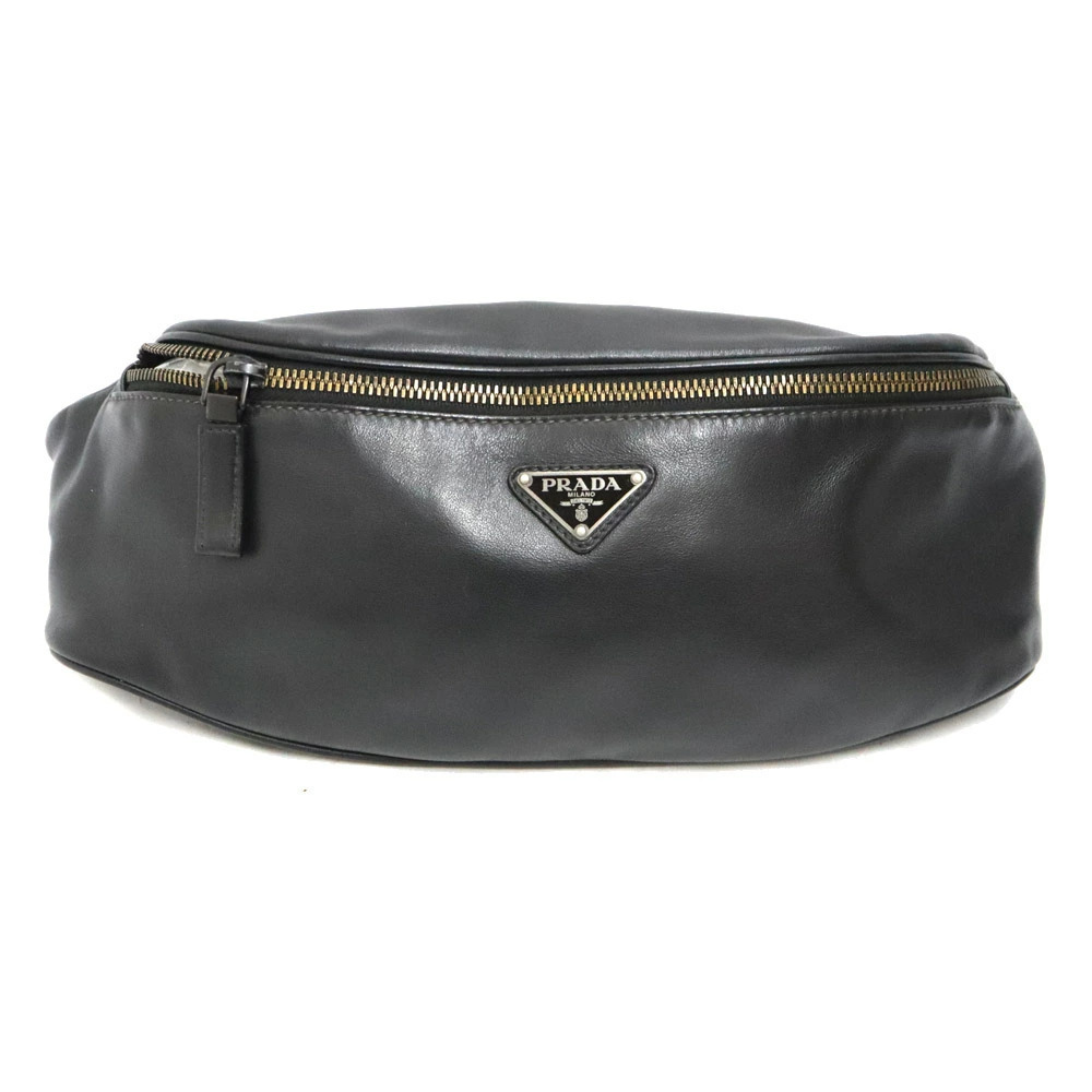 Prada Waist Clutch Body Bag Nappa Leather Black
